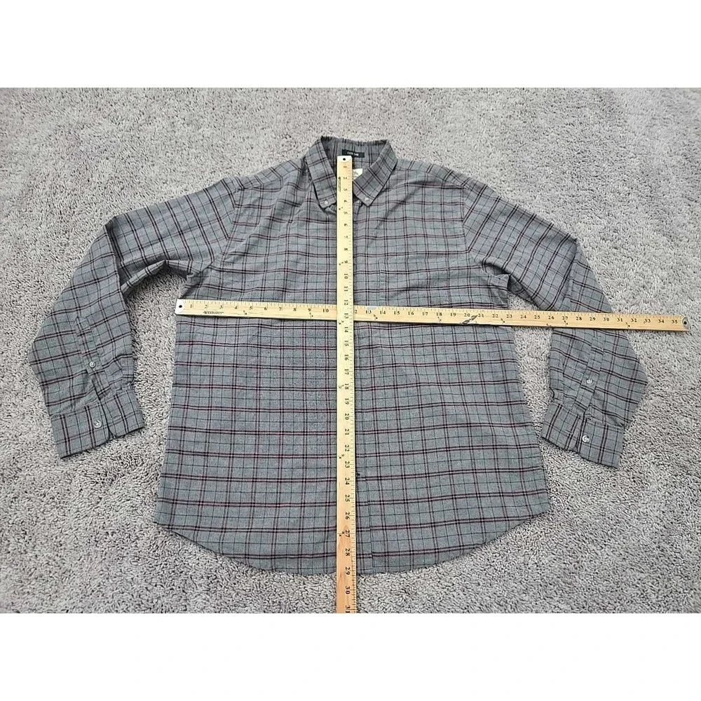 Lot of 2 St John's Bay Button Up Shirt Mens Large Plaid Long Sleeve Chest Pocket